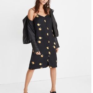 Madewell Button-Front Slip Dress Floating Florets